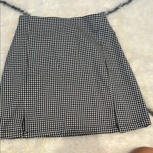 Classic Black and White Checkered Skirt